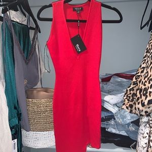 Side high low, Red dress, Tags attached